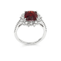 2.37 Ct. Red Spinel and Natural Diamond Pave Ring, Platinum 900 Image