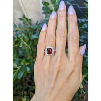 2.37 Ct. Red Spinel and Natural Diamond Pave Ring, Platinum 900 Life Style