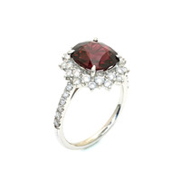 3.29 Ct. Red Spinel and Natural Diamond Pave Ring, Platinum 900 Image