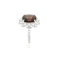 3.29 Ct. Red Spinel and Natural Diamond Pave Ring, Platinum 900 Image