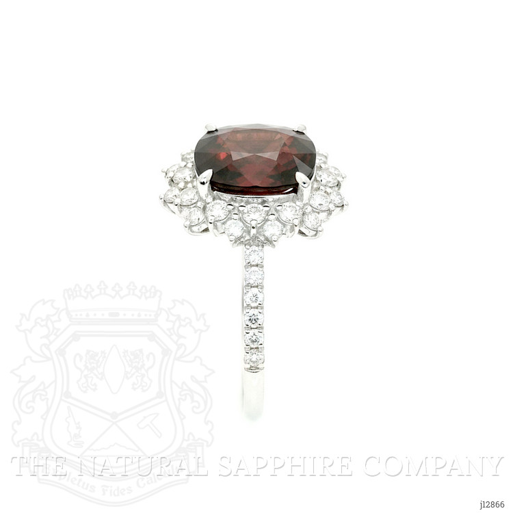 3.29 Ct. Red Spinel and Natural Diamond Pave Ring, Platinum 900