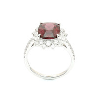 3.29 Ct. Red Spinel and Natural Diamond Pave Ring, Platinum 900 Image