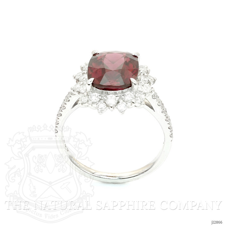 3.29 Ct. Red Spinel and Natural Diamond Pave Ring, Platinum 900