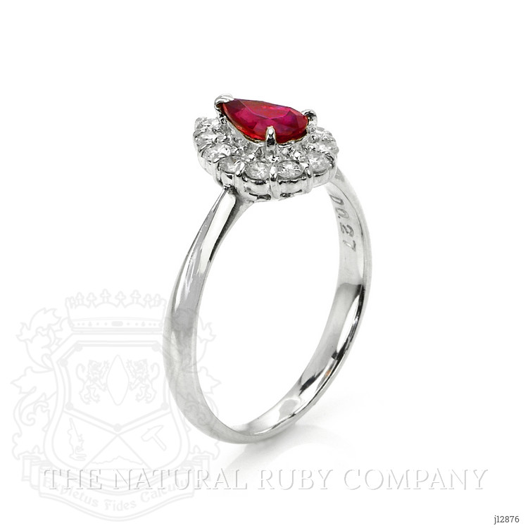 0.48 Ct. Ruby and Natural Diamond Pave Ring, Platinum 900