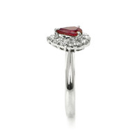 0.48 Ct. Ruby and Natural Diamond Pave Ring, Platinum 900 Image