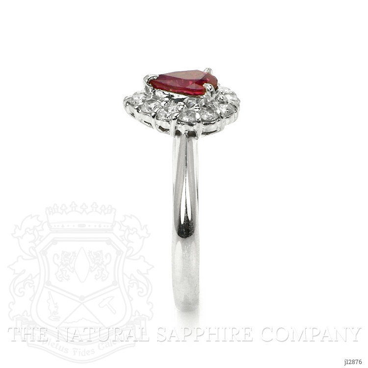 0.48 Ct. Ruby and Natural Diamond Pave Ring, Platinum 900