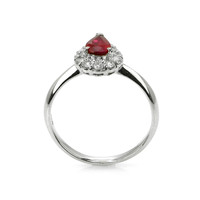 0.48 Ct. Ruby and Natural Diamond Pave Ring, Platinum 900 Image