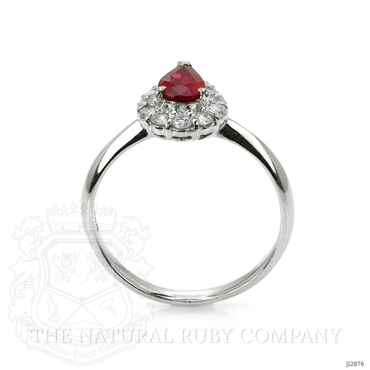 0.48 Ct. Ruby and Natural Diamond Pave Ring, Platinum 900
