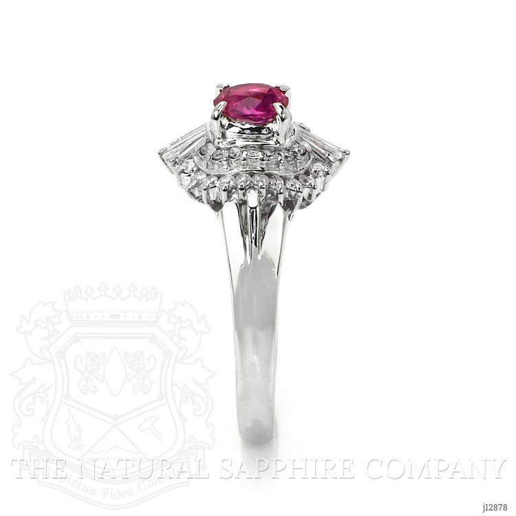 0.41 Ct. Ruby and Natural Diamond Halo Ring, Platinum 900