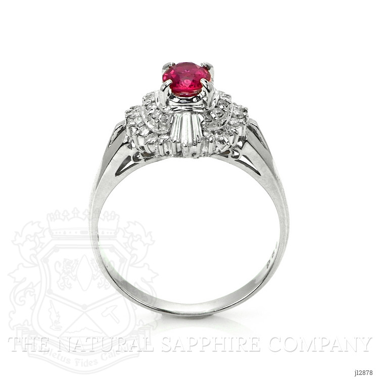 0.41 Ct. Ruby and Natural Diamond Halo Ring, Platinum 900