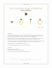 0.53 Ct. Ruby and Natural Diamond Pave Ring, 14K Yellow & White Appraisal