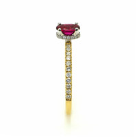 0.53 Ct. Ruby and Natural Diamond Pave Ring, 14K Yellow & White Image
