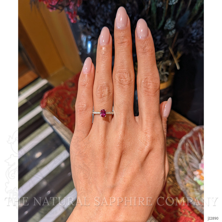 0.53 Ct. Ruby and Natural Diamond Pave Ring, 14K Yellow & White
