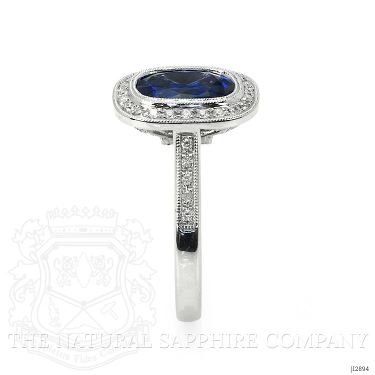 2.53 Ct. Violet Tanzanite and Natural Diamond Pave Ring, 14K White Gold