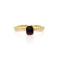 1.01 Ct. Ruby and Natural Diamond Pave Ring, 14K Yellow Gold Video