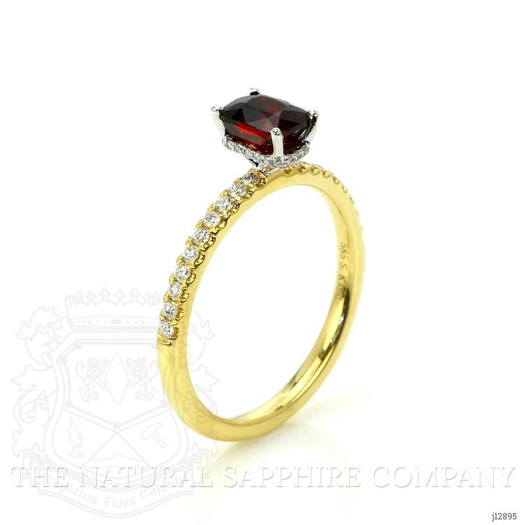 1.01 Ct. Ruby and Natural Diamond Pave Ring, 14K Yellow Gold