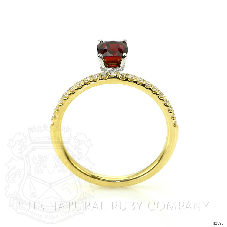 1.01 Ct. Ruby and Natural Diamond Pave Ring, 14K Yellow Gold