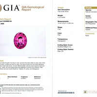 4.24 Ct. Pink Sapphire and Natural Diamond Pave Ring, 18K White Gold Scan Report