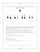 6.01 Ct.Tw.Total Carat Weight Blue Sapphire and Natural Diamond Pave Earrings, 18K White Gold Appraisal