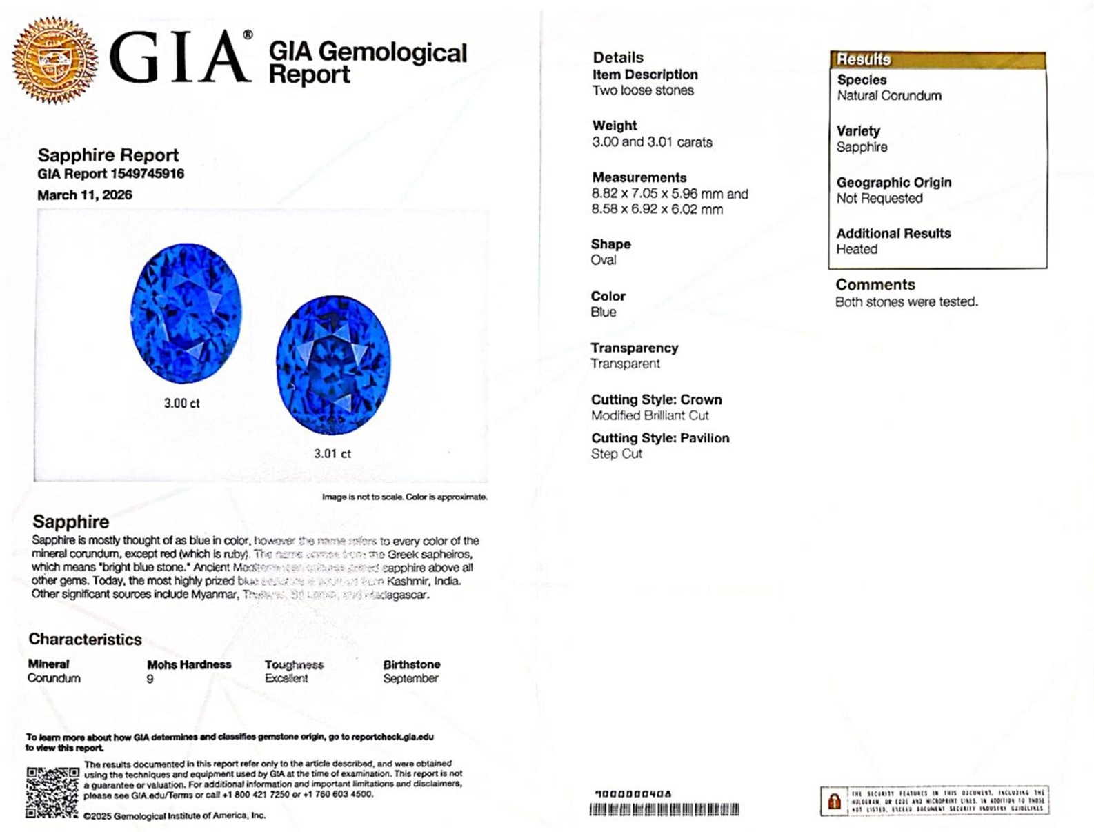 6.01 Ct.Tw. Blue Sapphire and Natural Diamond Pave Earrings, 18K White Gold