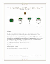 7.28 Ct. Emerald and Natural Diamond Pave Ring, 18K White & Yellow Appraisal