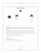 7.28 Ct. Emerald and Natural Diamond Pave Ring, 18K White & Yellow Appraisal
