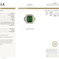 7.28 Ct. Emerald and Natural Diamond Pave Ring, 18K White & Yellow Pdf