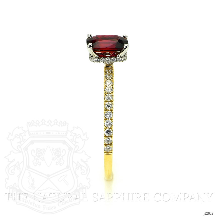1.05 Ct. Ruby and Natural Diamond Pave Ring, 14K Yellow & White