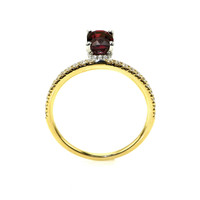 1.05 Ct. Ruby and Natural Diamond Pave Ring, 14K Yellow & White Image
