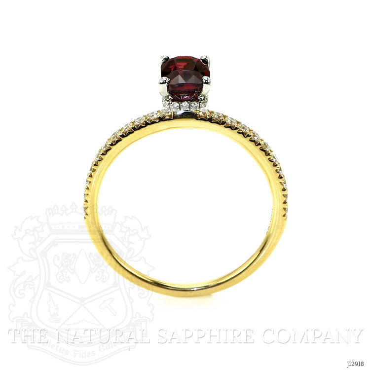 1.05 Ct. Ruby and Natural Diamond Pave Ring, 14K Yellow & White