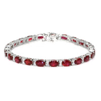 12.72&nbsp;Ct.Tw.Total Carat Weight Ruby and Natural Diamond Pave Bracelet, Platinum 950 Video