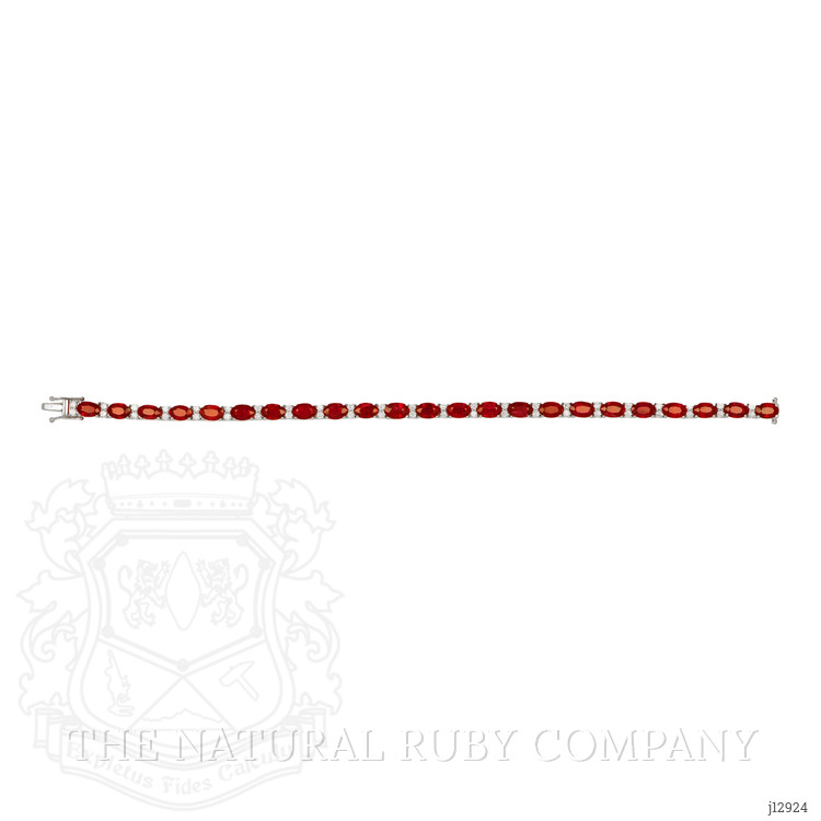 12.72 Ct.Tw. Ruby and Natural Diamond Pave Bracelet, Platinum 950