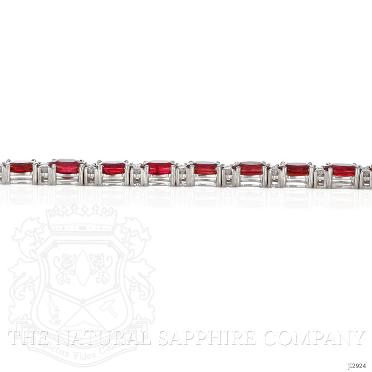 12.72 Ct.Tw. Ruby and Natural Diamond Pave Bracelet, Platinum 950