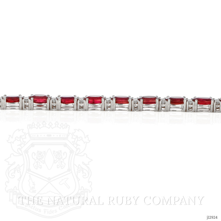 12.72 Ct.Tw. Ruby and Natural Diamond Pave Bracelet, Platinum 950