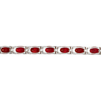12.72&nbsp;Ct.Tw.Total Carat Weight Ruby and Natural Diamond Pave Bracelet, Platinum 950 Image