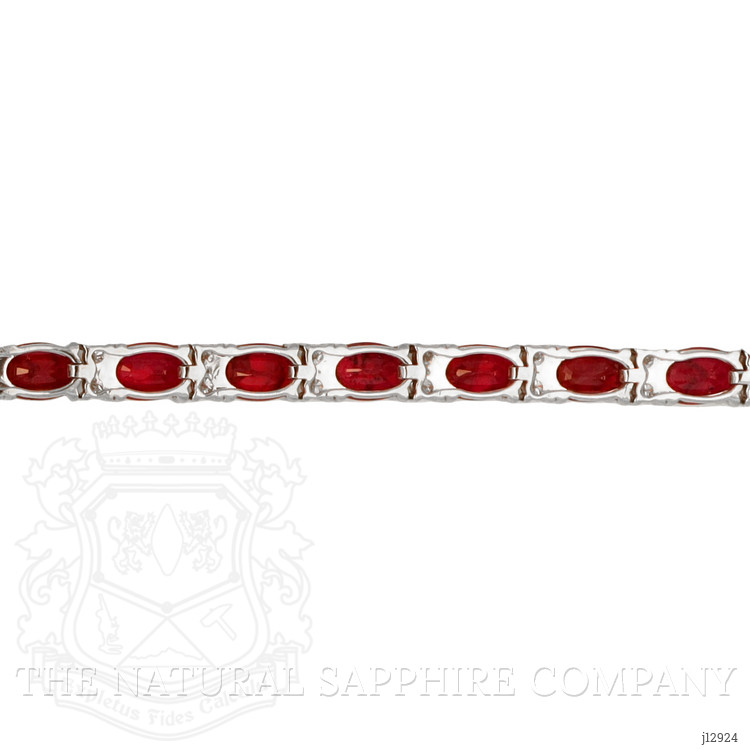 12.72 Ct.Tw. Ruby and Natural Diamond Pave Bracelet, Platinum 950