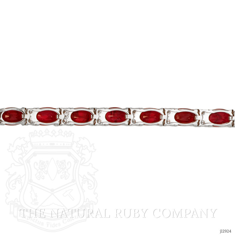 12.72 Ct.Tw. Ruby and Natural Diamond Pave Bracelet, Platinum 950