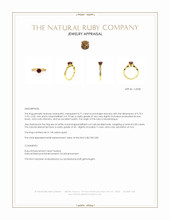 0.71 Ct. Ruby and Natural Diamond Pave Ring, 14K Yellow Gold Appraisal
