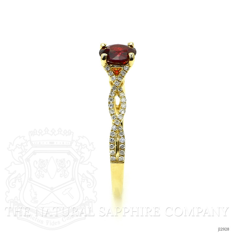 0.71 Ct. Ruby and Natural Diamond Pave Ring, 14K Yellow Gold