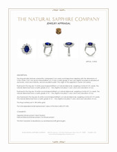 5.64 Ct. Blue Sapphire and Natural Diamond Pave Ring, 18K White Gold Appraisal