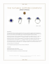 4.82 Ct. Blue Sapphire and Natural Diamond Pave Ring, 18K White Gold Appraisal