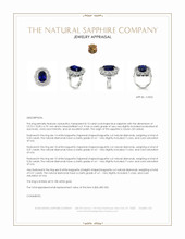 8.13 Ct. Blue Sapphire and Natural Diamond Pave Ring, 18K White Gold Appraisal