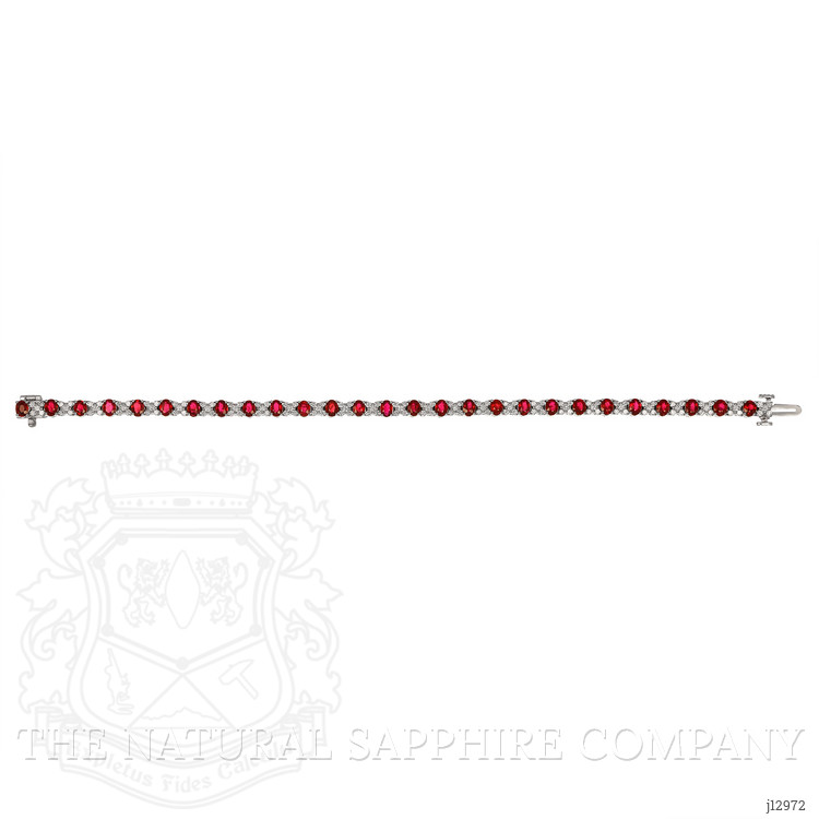 5.22 Ct.Tw. Ruby and Natural Diamond Tennis/Line Bracelet, Platinum 600
