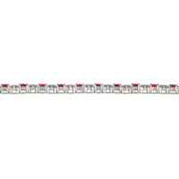 5.22&nbsp;Ct.Tw.Total Carat Weight Ruby and Natural Diamond Tennis/Line Bracelet, Platinum 600 Image