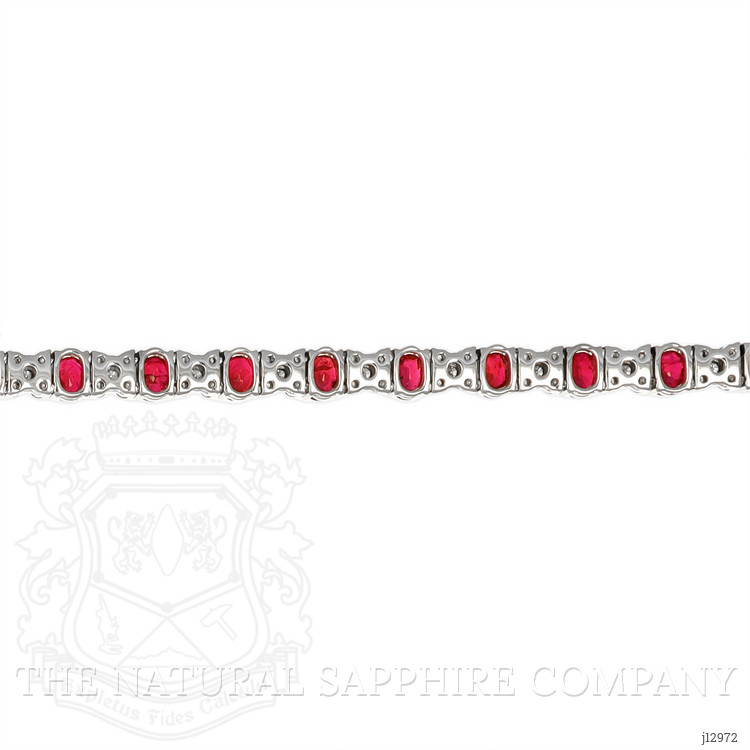 5.22 Ct.Tw. Ruby and Natural Diamond Tennis/Line Bracelet, Platinum 600