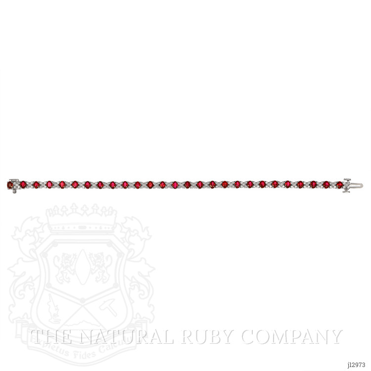 5.13 Ct.Tw. Ruby and Natural Diamond Tennis/Line Bracelet, Platinum 600