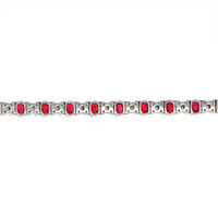 5.13&nbsp;Ct.Tw.Total Carat Weight Ruby and Natural Diamond Tennis/Line Bracelet, Platinum 600 Image