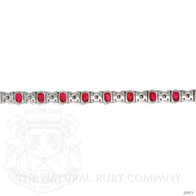 5.13 Ct.Tw. Ruby and Natural Diamond Tennis/Line Bracelet, Platinum 600