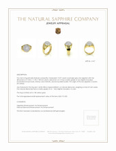 12.27 Ct. Grey Sapphire and Natural Diamond Men's Ring, 18K Yellow Gold Appraisal