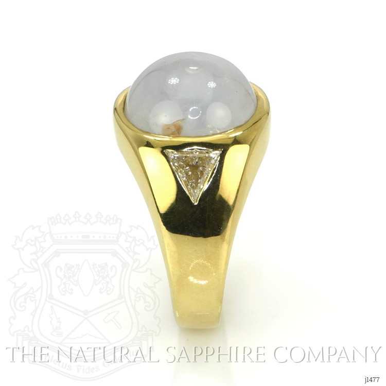 12.27 Ct. Grey Sapphire and Natural Diamond Men's Ring, 18K Yellow Gold